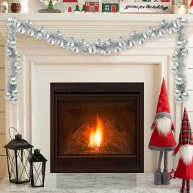 Guirnalda de Bolas de Navidad Plateado 186 cm Poliestireno Guirnalda de Bolas de Navidad Plateado 186 cm Poliestireno