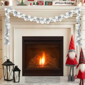 Guirnalda de Bolas de Navidad y Plata 186 cm Poliestireno Guirnalda de Bolas de Navidad y Plata 186 cm Poliestireno