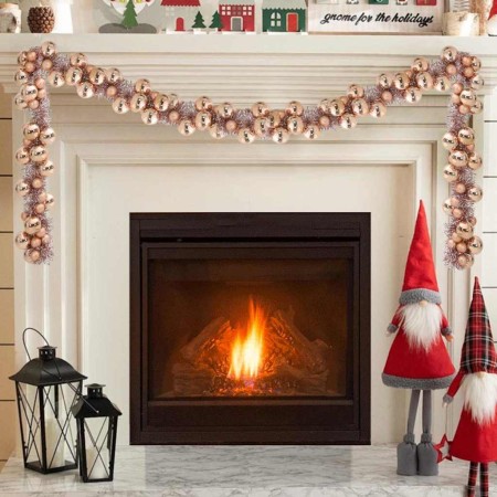 Guirnalda de Bolas de Navidad Rosa dorado 186 cm Poliestireno