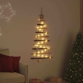 Árbol de Navidad Natural 90 cm madera maciza de fresno