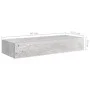 Wall shelf with drawer 2 units MDF gray concrete 60x23.5x10cm by vidaXL, Shelves and shelves - Ref: Foro24-330266, Price: 89,...