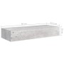 Wandregal mit Schublade 2 Stück MDF Beton grau 60x23,5x10cm von vidaXL, Regale und Regale - Ref: Foro24-330266, Preis: 92,02 ...