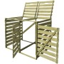 Cobertizo doble contenedor de basura madera impregnada 240 L