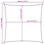 Toldo de vela cuadrado HDPE 3,6x3,6 m gris antracita