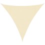 Toldo de vela triangular HDPE 3,6x3,6x3,6 m color crema