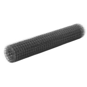 Steel chicken wire with gray PVC coating 10x1 m by vidaXL, fence panels - Ref: Foro24-143638, Price: 28,37 €, Discount: %