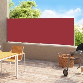 Toldo lateral retráctil para patio rojo 200x500 cm