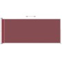 Toldo lateral retráctil para patio rojo 200x500 cm