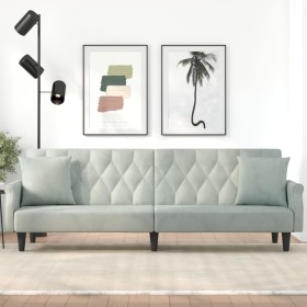 Light gray velvet sofa bed with armrests by vidaXL, Sofas - Ref: Foro24-351944, Price: 303,17 €, Discount: %