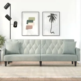 Light gray velvet sofa bed with armrests by vidaXL, Sofas - Ref: Foro24-351944, Price: 299,62 €, Discount: %