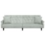 Sofá cama con reposabrazos terciopelo gris claro de vidaXL, Sofás - Ref: Foro24-351944, Precio: 303,01 €
