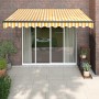 Toldo retráctil aluminio y tela blanco y amarillo 3x2,5 m