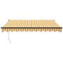 Toldo retráctil aluminio y tela blanco y amarillo 3x2,5 m