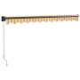 Toldo retráctil aluminio y tela blanco y amarillo 3x2,5 m