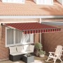 Toldo retráctil aluminio y tela naranja y marrón 3x2,5 m