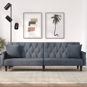 Sofá cama con reposabrazos terciopelo gris oscuro de vidaXL, Sofás - Ref: Foro24-351945, Precio: 320,70 €, Descuento: %