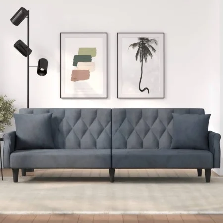 Dark gray velvet sofa bed with armrests by vidaXL, Sofas - Ref: Foro24-351945, Price: 311,22 €, Discount: %