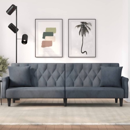 Schlafsofa aus dunkelgrauem Samt mit Armlehnen von vidaXL, Sofas - Ref: Foro24-351945, Preis: 320,70 €, Rabatt: %