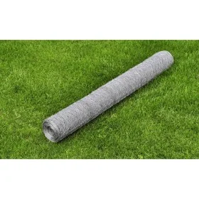Silver galvanized steel hexagonal wire mesh 1x25 m by vidaXL, fence panels - Ref: Foro24-140116, Price: 29,57 €, Discount: %