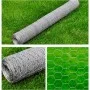 Sechseckiges Drahtgeflecht aus silberverzinktem Stahl, 1 x 25 m von vidaXL, Zaunpaneele - Ref: Foro24-140116, Preis: 29,57 €,...