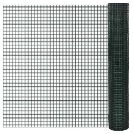 Galvanized fence with green PVC coating 25x1 m by vidaXL, fence panels - Ref: Foro24-140437, Price: 52,53 €, Discount: %
