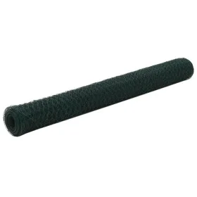 Chicken wire fence, steel with green PVC coating, 25x1.2 m by vidaXL, fence panels - Ref: Foro24-143260, Price: 47,55 €, Disc...