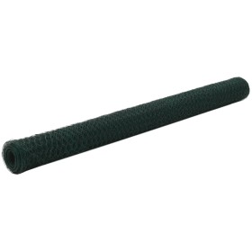 Alambrada de gallinero acero revestimiento PVC verde 25x1,5 m