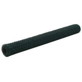 Grüner PVC-beschichteter Stahl-Maschendrahtzaun 25x1,2 m von vidaXL, Zaunpaneele - Ref: Foro24-143269, Preis: 45,81 €, Rabatt: %