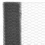 Steel chicken wire with gray PVC coating 25x0.5 m by vidaXL, fence panels - Ref: Foro24-143274, Price: 21,57 €, Discount: %