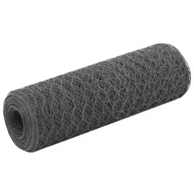 Steel chicken wire with gray PVC coating 25x0.5 m by vidaXL, fence panels - Ref: Foro24-143275, Price: 19,23 €, Discount: %