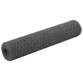 Steel chicken wire with gray PVC coating 25x0.75 m by vidaXL, fence panels - Ref: Foro24-143279, Price: 28,63 €, Discount: %