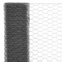 Steel chicken wire with gray PVC coating 25x1.2 m by vidaXL, fence panels - Ref: Foro24-143284, Price: 41,09 €, Discount: %