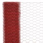 Hühnerdraht aus Stahl mit roter PVC-Beschichtung, 25 x 0,75 m von vidaXL, Zaunpaneele - Ref: Foro24-143303, Preis: 33,17 €, R...