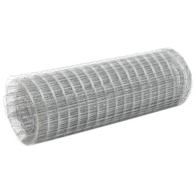 Malla de alambre de acero galvanizado plateada 25x0,5 m