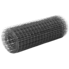 Steel chicken wire with gray PVC coating 25x0.5 m by vidaXL, fence panels - Ref: Foro24-143654, Price: 38,20 €, Discount: %
