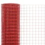 Steel chicken wire with red PVC coating 10x1.5 m by vidaXL, fence panels - Ref: Foro24-143672, Price: 34,79 €, Discount: %