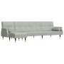Sofá cama en forma de L terciopelo gris claro 271x140x70 cm by vidaXL, Sofas - Ref: Foro24-3157221, Price: 472,01 €, Discount: %