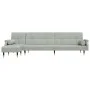 Sofá cama en forma de L terciopelo gris claro 271x140x70 cm von vidaXL, Sofas - Ref: Foro24-3157221, Preis: 484,05 €, Rabatt: %