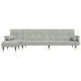 Sofá cama en forma de L terciopelo gris claro 271x140x70 cm by vidaXL, Sofas - Ref: Foro24-3157221, Price: 472,01 €, Discount: %