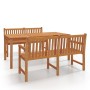 Juego de comedor para jardín 3 pzas madera maciza de teca