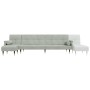 Sofá cama en forma de L terciopelo gris claro 271x140x70 cm by vidaXL, Sofas - Ref: Foro24-3157221, Price: 472,01 €, Discount: %