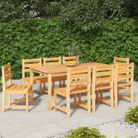Juego de comedor para jardín 9 piezas madera maciza de teca