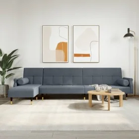 L-förmiges Schlafsofa aus dunkelgrauem Samt, 271 x 140 x 70 cm von vidaXL, Sofas - Ref: Foro24-3157222, Preis: 462,64 €, Raba...