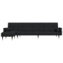 L-förmiges Schlafsofa aus schwarzem Samt 271x140x70 cm von vidaXL, Sofas - Ref: Foro24-3157224, Preis: 480,32 €, Rabatt: %