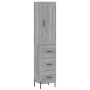 Aparador alto madera contrachapada gris Sonoma 34,5x34x180 cm