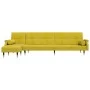 L-förmiges Schlafsofa aus gelbem Samt, 271 x 140 x 70 cm von vidaXL, Sofas - Ref: Foro24-3157225, Preis: 473,51 €, Rabatt: %