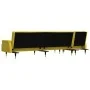 Yellow velvet L-shaped sofa bed 271x140x70 cm by vidaXL, Sofas - Ref: Foro24-3157225, Price: 473,51 €, Discount: %