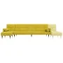 Yellow velvet L-shaped sofa bed 271x140x70 cm by vidaXL, Sofas - Ref: Foro24-3157225, Price: 473,51 €, Discount: %