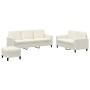Juego de sofás 3 piezas terciopelo crema
