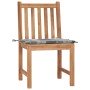 Sillas de jardín 2 unidades madera maciza de teca con cojines